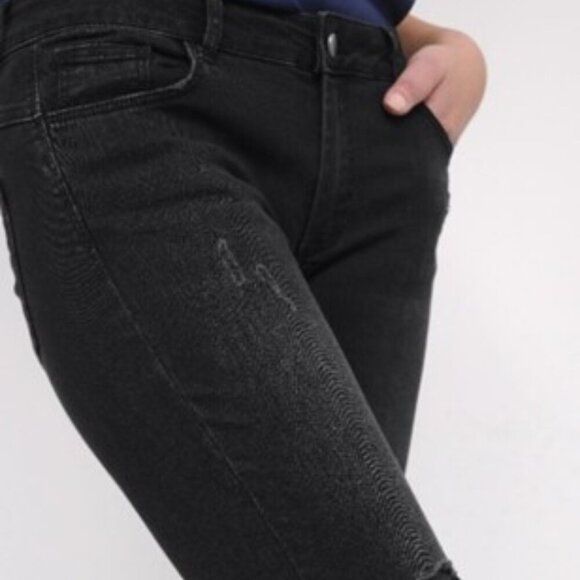 DENIM HUNTER distressed 5 pocket  black skinny jeans  size 29 - Picture 16 of 16